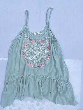 Blu Pepper Tunic with Pink Embroidered Motif